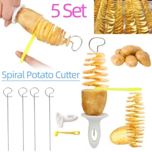 5 Set Spiral Potato Cutter with 4 Stainless Steel Sticks